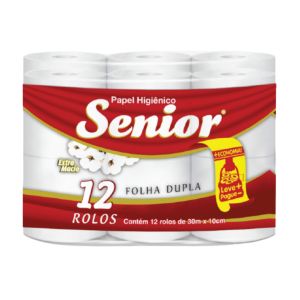 PAPEL HIGIÊNICO FOLHA DUPLAS SENIOR 12 ROLOS